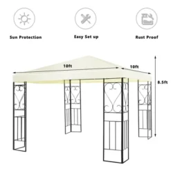Costway 10'x10' Patio Gazebo Canopy Tent Steel Frame Shelter Patio Party Awning -OUTSUNNY Sales GUEST 00e284d4 a3ba 43d5 b6b0 1f7eb7fa9bc2
