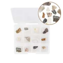 Premium Rock And Mineral Collecting Kit With Kids' 20X Portable Dual-Light Stereo Microscope - AmScope