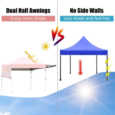 Tangkula 10x17ft Pop Up Canopy 3 Height Adjustment Folding Tent With Roller Bag 11 Tangkula 10x17ft Pop Up Canopy 3 Height Adjustment Folding Tent With Roller Bag - Image 9