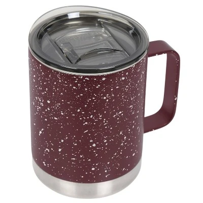FIFTY/FIFTY 12oz Stainless Steel With PP Lid Speckle Mug Brick Red/White 3 FIFTY/FIFTY 12oz Stainless Steel With PP Lid Speckle Mug Brick Red/White