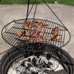 Sunnydaze Decor Sunnydaze Outdoor Camping Or Backyard Heavy-Duty Steel Round Fire Pit Cooking Rack Grill Grate - 40" -OUTSUNNY Sales GUEST 0d223ebb c25c 418e aa6f 724d286da79d