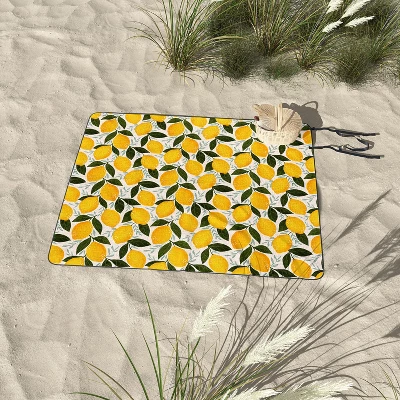 Avenie Mediterranean Summer Lemons I Picnic Blanket - Deny Designs 4 Avenie Mediterranean Summer Lemons I Picnic Blanket - Deny Designs - Image 2
