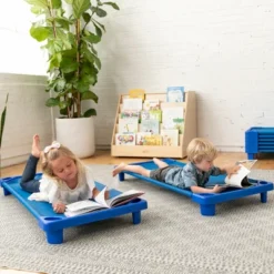 ECR4Kids Streamline Cot, Standard Size, Classroom Furniture, Blue, 6-Pack -OUTSUNNY Sales GUEST 0dd675d4 8323 408b 9d50 ec1ef8d71faf