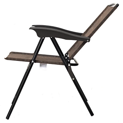 Costway 4PCS Folding Sling Chairs Steel Armrest Patio Garden Camping W/Adjustable Back 11 Costway 4PCS Folding Sling Chairs Steel Armrest Patio Garden Camping W/Adjustable Back - Image 9