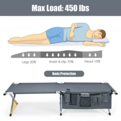Costway Folding Camping Cot Heavy-duty Camp Bed W/Carry Bag For Beach Traveling Vocation Grey -OUTSUNNY Sales GUEST 10d12aad b95c 4603 b421 8f8e770e93b3