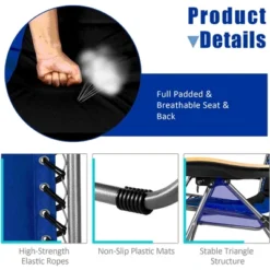 Costway 2PCS Folding Zero Gravity Chair Padded Lounge Chair W/ Beech Armrests Turquoise/Blue/Grey -OUTSUNNY Sales GUEST 10f52417 8640 4902 a219 693c2c36af76