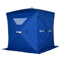 Outsunny 4 Person Ice Fishing Shelter, Waterproof Oxford Fabric Portable Pop-up Ice Tent With 2 Doors For Outdoor Fishing -OUTSUNNY Sales GUEST 117386db 3570 4e3c be9f 7e874b3c531f