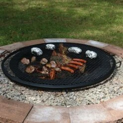 Sunnydaze Decor Sunnydaze Outdoor Camping Or Backyard Heavy-Duty Steel Round X-Marks Fire Pit Cooking Grilling Grate