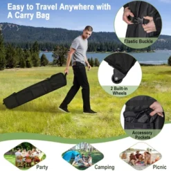 Costway 2-Tier 10' X 10' Pop-up Canopy Tent Instant Gazebo Adjustable Carry Bag With Wheel -OUTSUNNY Sales GUEST 18c545d9 54c8 473d 9b69 8c628b0283d5