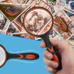 Insten Large Magnifying Glass 75 Mm Lens, 7X Handheld Magnifier For Reading, Orange -OUTSUNNY Sales GUEST 1a67f6d9 2fc2 45f6 a934 68aefa95f534