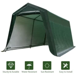 Costway 10'x10' Patio Tent Carport Storage Shelter Shed Car Canopy Heavy Duty Green -OUTSUNNY Sales GUEST 1c4283aa 3db3 4821 a97c 3faa2382a692