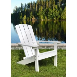 Lakeside Faux Wood Adirondack Outdoor Portable Chair White - Merry Products -OUTSUNNY Sales GUEST 1d24d451 0c86 4e89 b230 78b2b68be675