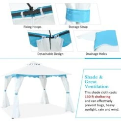 Tangkula 2 Tier 10'x10'Patio Steel Gazebo Outdoor Canopy Tent Steel Frame Shelter Awning W/Side Walls For Patio Yard Garden -OUTSUNNY Sales GUEST 1df81493 5f54 42f0 9669 6123896e6de0