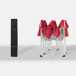 Z-Shade 10 X 10 Foot Push Button Angled Leg Instant Shade Outdoor Canopy Tent Portable Shelter With Steel Frame And Storage Bag, Red -OUTSUNNY Sales GUEST 1e52fa04 8c13 4e27 9af3 d780c978e4a4