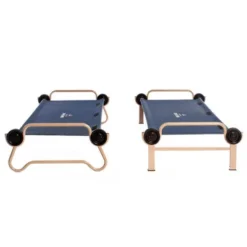 Disc-O-Bed Large Camo-O-Bunk 2 Person Bench Bunked Double Bunk Bed Cots With 2 Side Organizers And Carry Bags For Outdoor Camping Trips, Navy -OUTSUNNY Sales GUEST 1f168d3b d83d 4a42 aad0 e35020d8655c