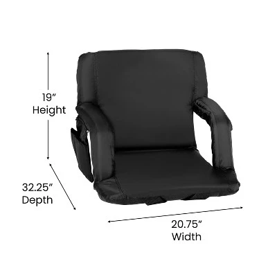 Flash Furniture Portable Lightweight Reclining Stadium Chair With Armrests, Padded Back & Seat With Dual Storage Pockets And Backpack Straps 12 Flash Furniture Portable Lightweight Reclining Stadium Chair With Armrests, Padded Back & Seat With Dual Storage Pockets And Backpack Straps - Image 10