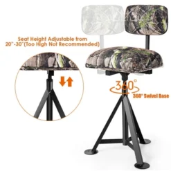Costway Swivel Hunting Chair Tripod Blind Stool W/ Detachable Backrest Outdoor Camping -OUTSUNNY Sales GUEST 257e5290 4a4e 4755 8b42 ddf042c09eaf