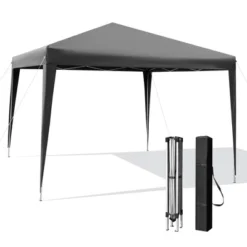 Costway Patio 10x10ft Outdoor Instant Pop-up Canopy Folding Sun Shelter Carry Bag Navy/Grey/White -OUTSUNNY Sales GUEST 26ed6818 b617 4296 a5ea 3b7cb57e1f4c