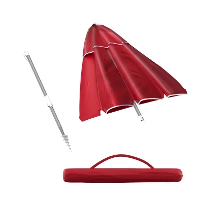 Nature Spring Beach Umbrella - 6' Diameter, Red 3 Nature Spring Beach Umbrella - 6' Diameter, Red