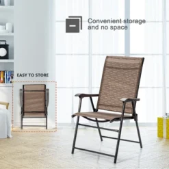 Tangkula Caming Chair Outdoor Folding Chair Garden Yard W/Armrest & Backrest -OUTSUNNY Sales GUEST 2766fd2b 1f04 4f90 b8ba c148164b836e