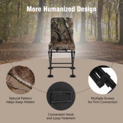 Costway Folding Silent Swivel Blind 360°Swivel Hunting Chair W/All-terrain Foot Pads -OUTSUNNY Sales GUEST 29e36bf4 3e8c 4852 9f6f edf0fdfffe6b