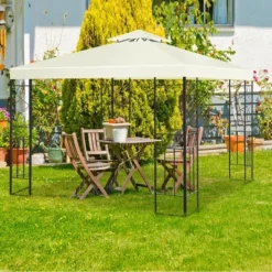 Costway 2 Tier 10'x10' Patio Gazebo Canopy Tent Steel Frame Shelter Awning -OUTSUNNY Sales GUEST 2e1bd617 129a 48e2 9316 ce5b66967098