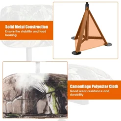 Costway Swivel Hunting Chair Tripod Blind Stool W/ Detachable Backrest Outdoor Camping -OUTSUNNY Sales GUEST 311a1a54 aa36 42eb 9b89 5dacc8fbfc4f