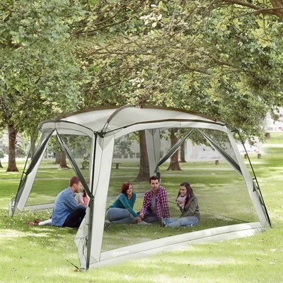 Outsunny Screen Tent, Screen House Room With UV50+ Protection, 2 Doors, And Carry Bag, For Patios Outdoor Camping Activities 4 Outsunny Screen Tent, Screen House Room With UV50+ Protection, 2 Doors, And Carry Bag, For Patios Outdoor Camping Activities - Image 2