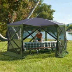 Lightspeed Outdoors Pop-Up 6-Sided Screen Shelter, Camping Gazebo, Green -OUTSUNNY Sales GUEST 35226dd6 d35c 476b a309 ccec91a739e6