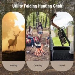 Costway Folding Silent Swivel Blind 360°Swivel Hunting Chair W/All-terrain Foot Pads -OUTSUNNY Sales GUEST 38d355d2 de92 4960 bacc 359183807668