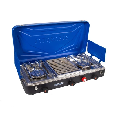 Stansport Double Burner And Grill Propane Stove Blue 6 Stansport Double Burner And Grill Propane Stove Blue - Image 4