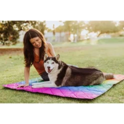 Picnic Time Vista Outdoor Picnic Blanket & Tote - Rainbow -OUTSUNNY Sales GUEST 3b250393 b95e 4f71 ab27 17c7976ffef4