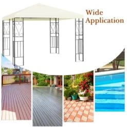 Tangkula 10'x10'Outdoor Canopy Gazebo Art Steel Frame Party Patio Large Canopy Gazebo -OUTSUNNY Sales GUEST 3dda53d8 a0be 487a a37e f4423b304ab1