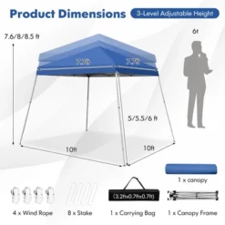Costway 10x10ft Patio Outdoor Instant Pop-up Canopy Slanted Leg UPF50+ Sun Shelter -OUTSUNNY Sales GUEST 3ec6dac9 a2f7 488e 9eda f032f62c489a