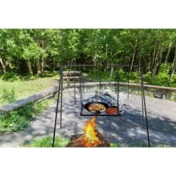 Bruntmor Cast Iron Outdoor Portable Swing Hanging Campfire Cooking Stand -OUTSUNNY Sales GUEST 3fb376ab 82f4 4200 956d 91b54a442d9f