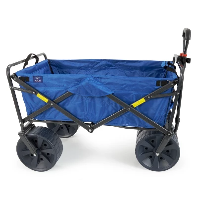 Mac Sports Heavy Duty Steel Frame Collapsible Folding 150lbs. Capacity Outdoor Beach Garden Utility Wagon Cart With All Terrain Wheels - Blue/Black 5 Mac Sports Heavy Duty Steel Frame Collapsible Folding 150lbs. Capacity Outdoor Beach Garden Utility Wagon Cart With All Terrain Wheels - Blue/Black - Image 3