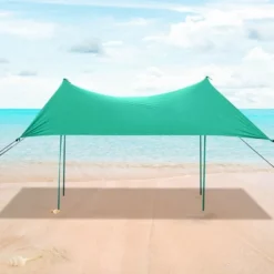 Costway Family Beach Tent Canopy W/ 4 Poles Sandbag Anchors 7'x7' UPF50+ Green -OUTSUNNY Sales GUEST 4980b778 bccf 4ee5 8d37 448d87d6dd76