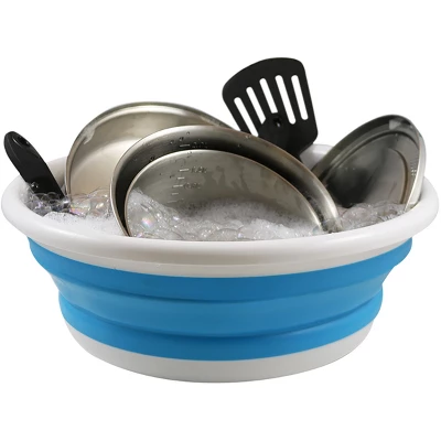 Coghlan's Camping Outdoor Collapsible Sink - White/Blue 4 Coghlan's Camping Outdoor Collapsible Sink - White/Blue - Image 2