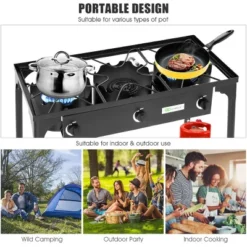 Costway Portable Propane 225,000-BTU 3 Burner Gas Cooker Outdoor Camp Stove BBQ -OUTSUNNY Sales GUEST 4b0a6ee4 a111 4bbf bb1e 8720ca06c09b