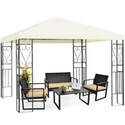 Costway 10'x10' Patio Gazebo Canopy Tent Steel Frame Shelter Patio Party Awning -OUTSUNNY Sales GUEST 4c5e2f39 352c 4aa4 a020 c52eb46ce6cc