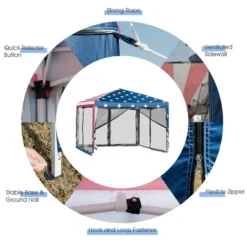 Costway 10'x10' Folding Pop Up Tent Gazebo Canopy Mesh Sidewall -OUTSUNNY Sales GUEST 51f0cd15 9298 44fa 971d ba62152fdcbb