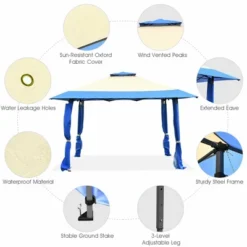 Costway 13'x13' Gazebo Canopy Shelter Awning Tent Patio Garden Outdoor Companion Blue -OUTSUNNY Sales GUEST 5529b57b 04ec 4bc0 b144 b9d89a8137ca