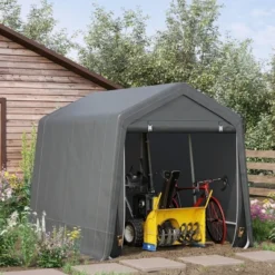 Outsunny Garden Storage Tent, Heavy Duty Bike Shed, Patio Storage Shelter W/ Metal Frame And Double Zipper Doors, Dark Grey -OUTSUNNY Sales GUEST 5d509865 dcab 4cb5 9b32 aed233ddf076