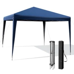Costway Patio 10x10ft Outdoor Instant Pop-up Canopy Folding Sun Shelter Carry Bag Navy/Grey/White -OUTSUNNY Sales GUEST 60505036 9d5e 4f3c 93b0 2eadf1cf4304
