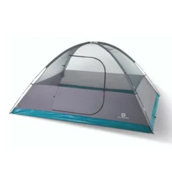 Outbound 8 Person 3 Season Lightweight Dome Camping Tent, Room Divider, Heavy Duty 600mm Coated Blackout Rainfly And Zip Up Carrying Bag, White/Gray