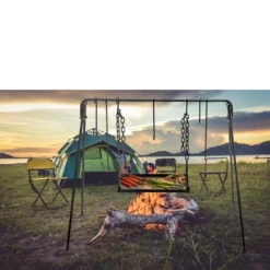 Bruntmor Cast Iron Outdoor Portable Swing Hanging Campfire Cooking Stand -OUTSUNNY Sales GUEST 63bfce1c 70f0 4b9f 87e9 832f3c86eed9