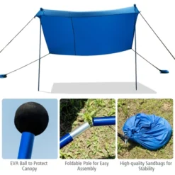 Tangkula 7'x7' Beach Tent Canopy W/ 4 Poles Sandbag Anchors UPF50+ Blue/Green/Purple -OUTSUNNY Sales GUEST 682d8e0b 99c0 4994 9045 a8f567dc9777