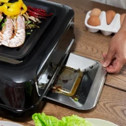 Barton 1600W Electric Smokeless Infrared Grill Adjustable Temperature BBQ Grilling Non-Stick Grate & Drip Tray -OUTSUNNY Sales GUEST 68d11954 cfa7 4af1 9956 d82ed00ff019