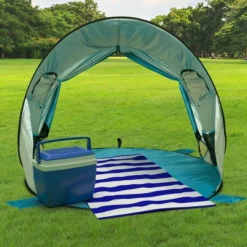 Pop Up Beach Tent With UV Protection And Ventilation Windows – Water And Wind Resistant Double-Door Sun Shelter For Outdoor Events By Wakeman (Blue) -OUTSUNNY Sales GUEST 6a78970c b607 45db 990e 5d350b48da05
