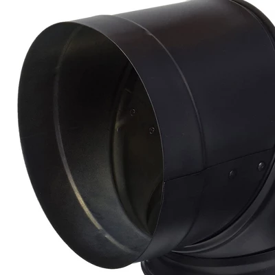 DuraVent DuraBlack 6 Inch 24 Gauge 430 Stainless Steel Easy Installation Single Wall Wood Burning Stove 90 Degree Elbow Connector, Black 3 DuraVent DuraBlack 6 Inch 24 Gauge 430 Stainless Steel Easy Installation Single Wall Wood Burning Stove 90 Degree Elbow Connector, Black